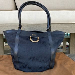 Gucci Navy Blue Tote Bag